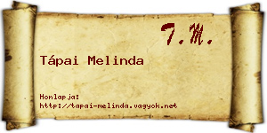 Tápai Melinda névjegykártya